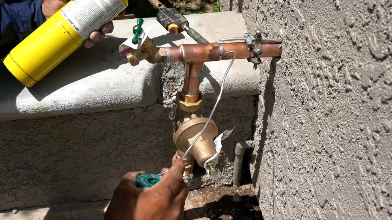 Copper repiping installation by licensed plumbers replacing old pipes